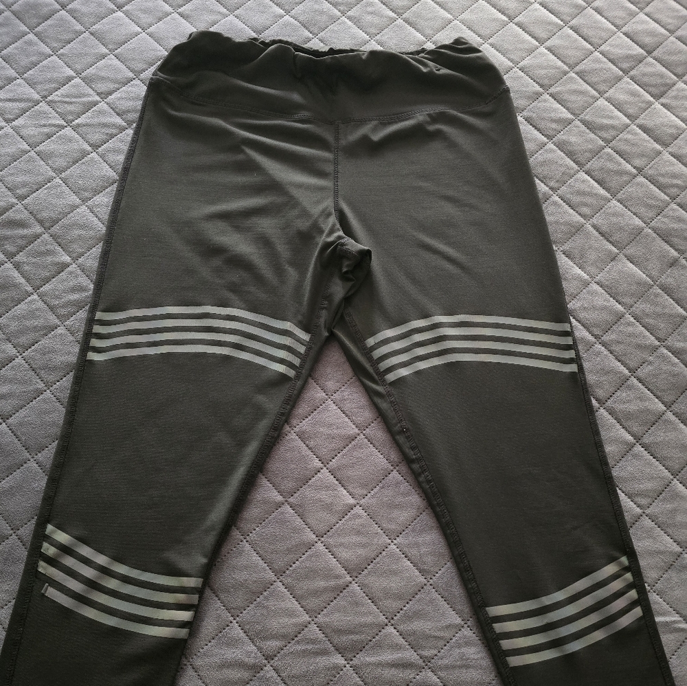 BCBGMaxAzria Black Leggings with Reflective Stripes